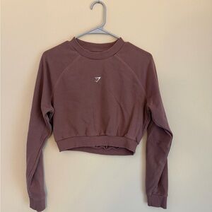 Gymshark Dusty Mauve Cropped Sweatshirt - Women's Long Sleeve Pullover
